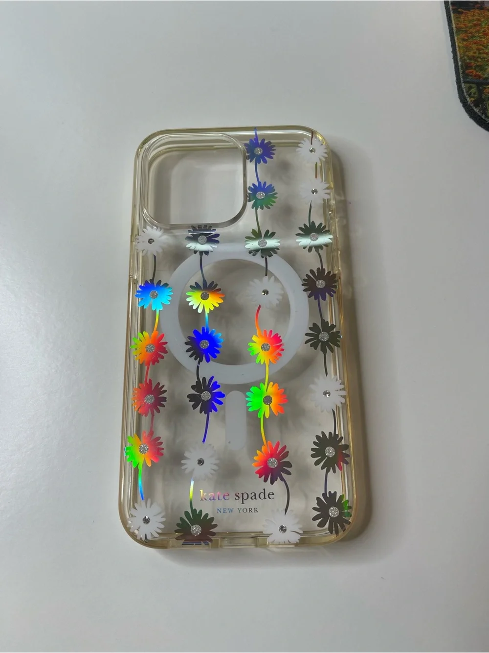 Kate Spade Clear Floral iPhone Case with Holographic Flowers - Clear